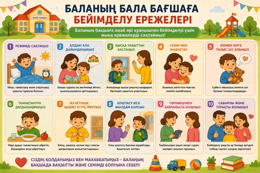Баланың балабақшаға бейімделу ережелері